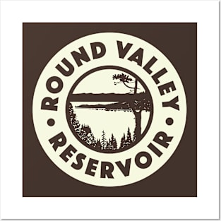 Round Valley Reservoir Vintage Circle Posters and Art